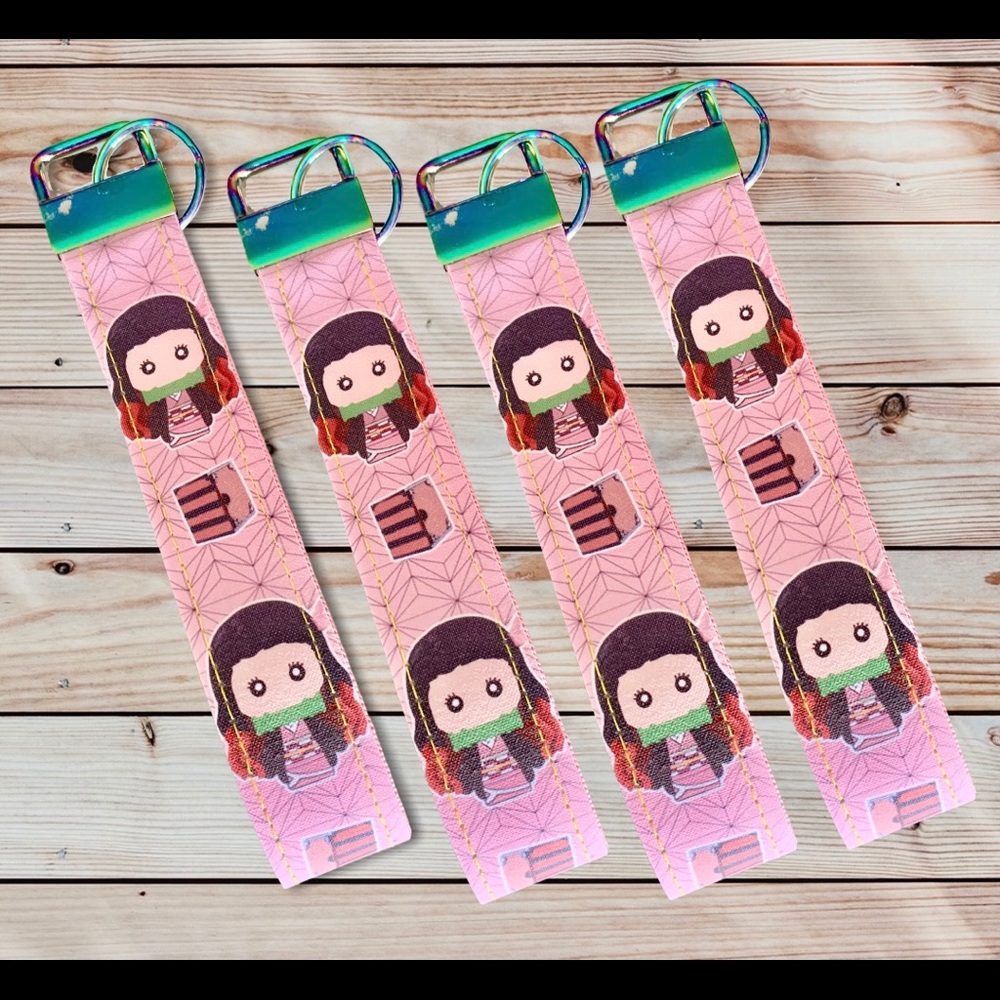 Nezuko wristlet, anime key fob